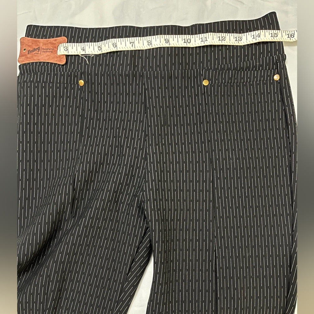 Lark + Grey Black Striped Stretchy Pants Size PL - Picture 5 of 5